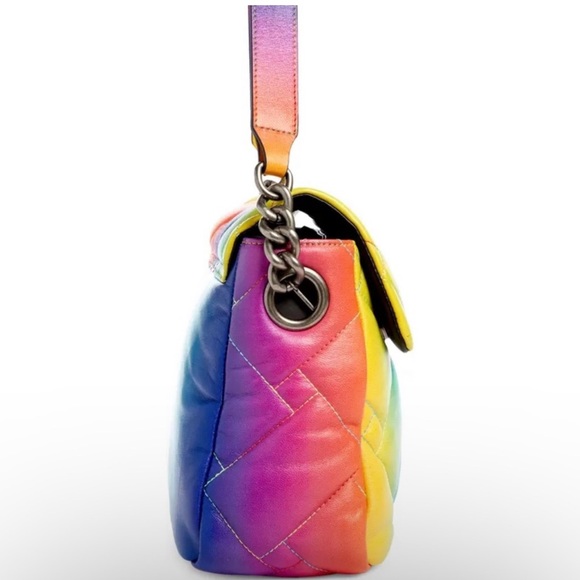 Kurt Geiger Ombré Soft Leather Rainbow Bag Large Size - Picture 6 of 13